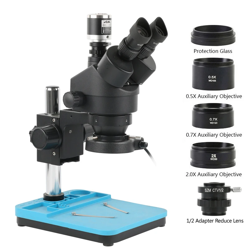 Simul-Focal Industrial Microscope 4K Hdmi - Microscópio estéreo trinocular com zoom simul-focal