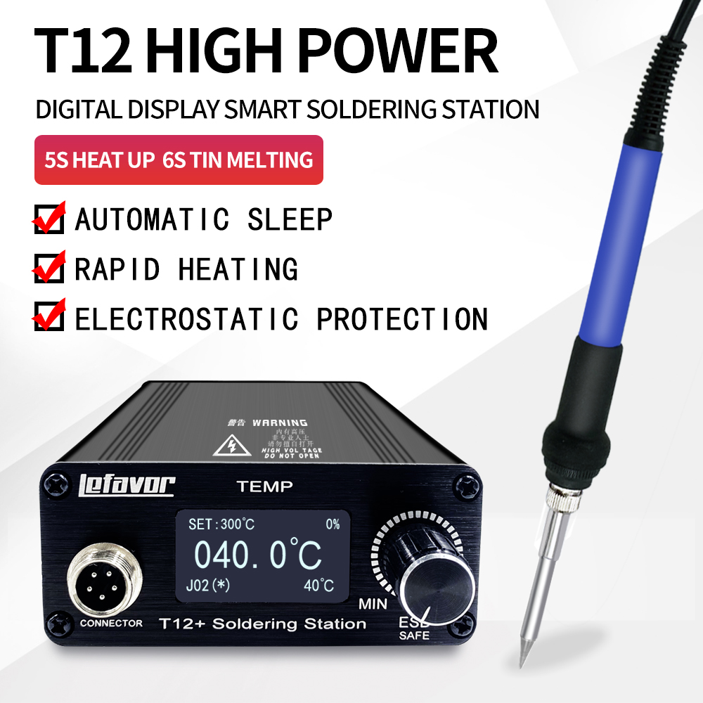T12 Soldering Station Oled - T12 + estação de solda ferro