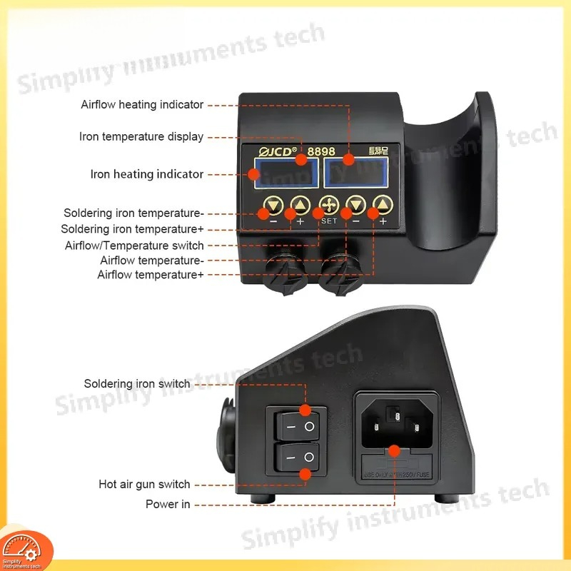 Estação de Soldagem 8898 750W  - 2 In 1 Soldering Rework Station 750W avaliação e preço