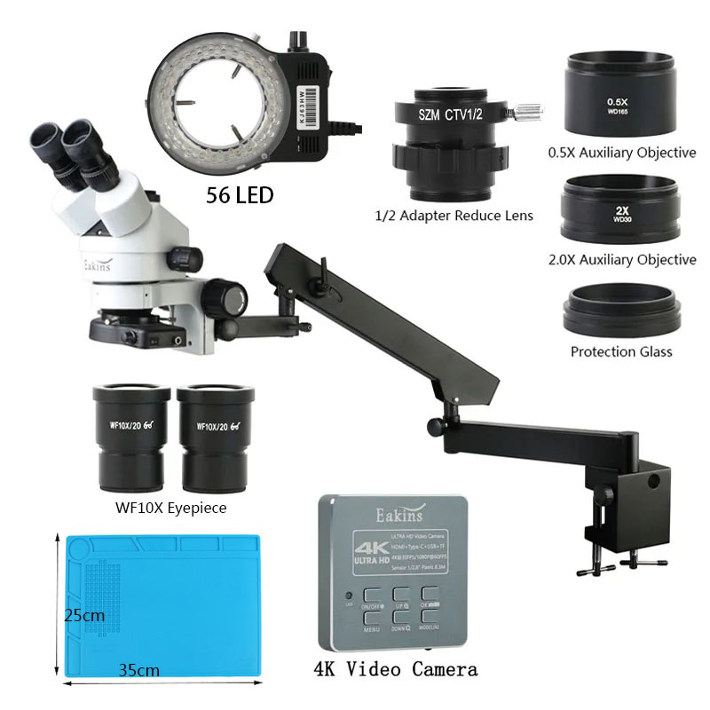 Microscópio estéreo trinocular - Simul-Focal Industrial Microscope 4K Hdmi avaliação e preço