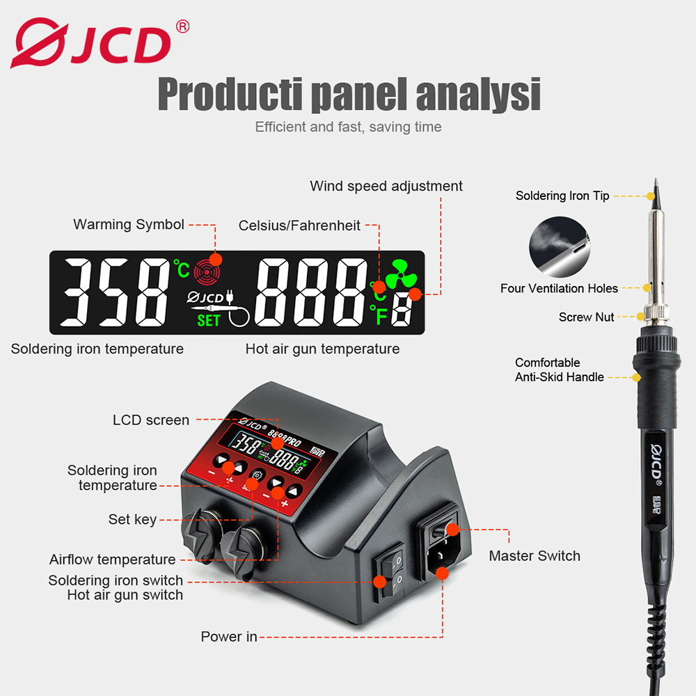 Jcd 8898pro 2 em 1 estação de  - 2 In 1 Soldering Rework Station 750W avaliação e preço