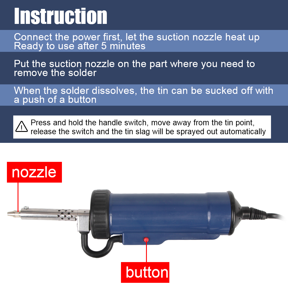 Remova a Bomba com 3 Bico de S - Desoldering Pump Electric Vacuum Station avaliação e preço